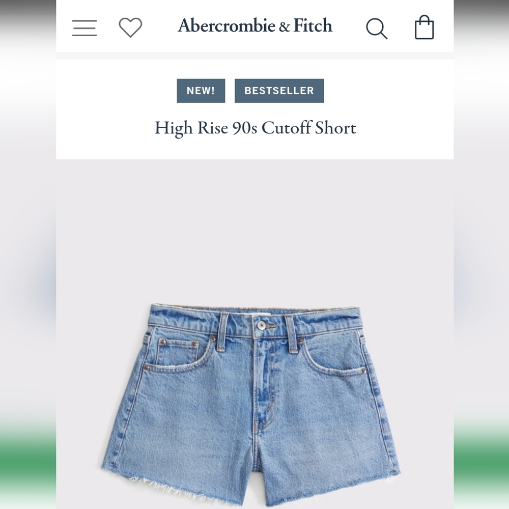 Abercrombie and Fitch The 90s Relaxed Cutoff, High Rise - Picture 2 of 7